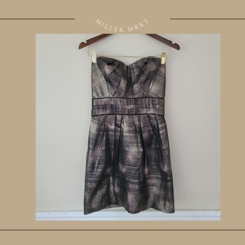 Laila Black And Gold Strapless Dress